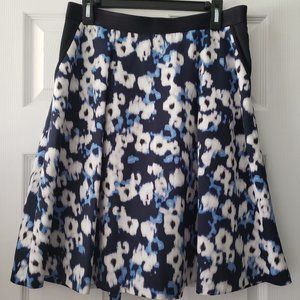 Blue and White Floral Ellen Tracy Skirt Size 12